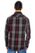 Burnside B8202 Mens Plaid Long Sleeve Button Down Shirt w/ Double Pockets Red/Black Back