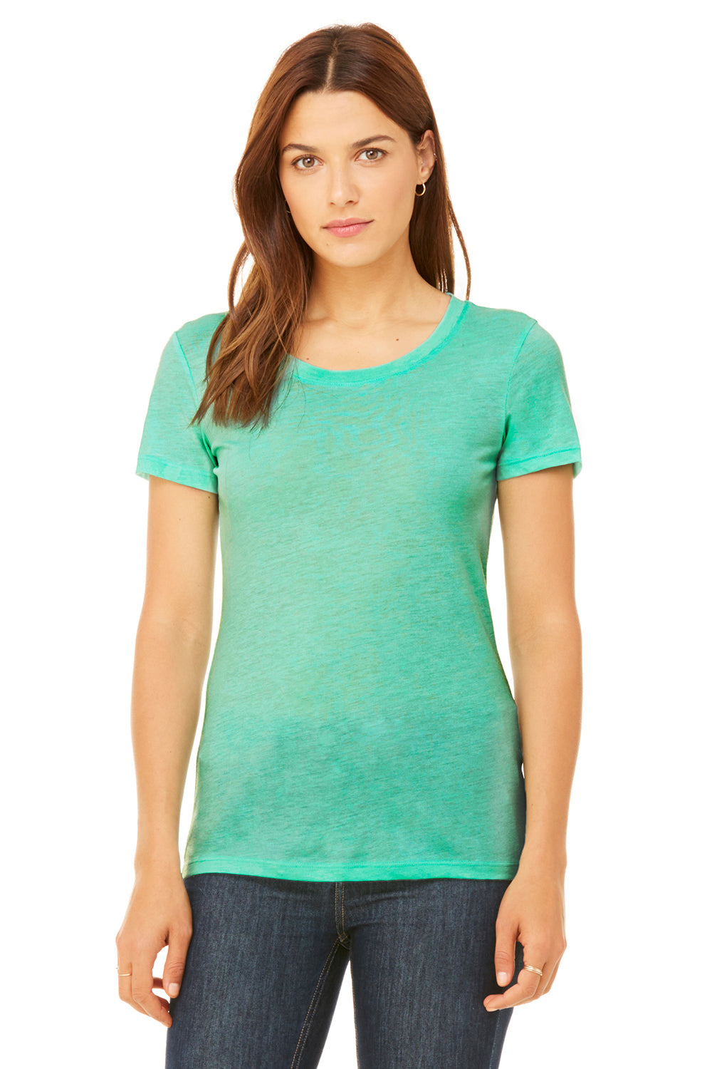 Bella + Canvas B8413 Womens Short Sleeve Crewneck T-Shirt Mint Green Front