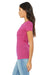 Bella + Canvas B8413 Womens Short Sleeve Crewneck T-Shirt Berry Pink Side