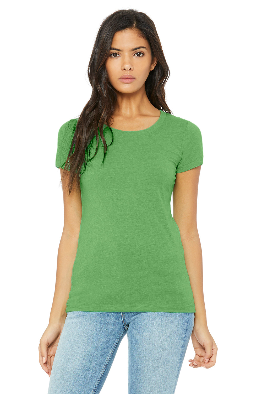 Bella + Canvas B8413 Womens Short Sleeve Crewneck T-Shirt Green Front