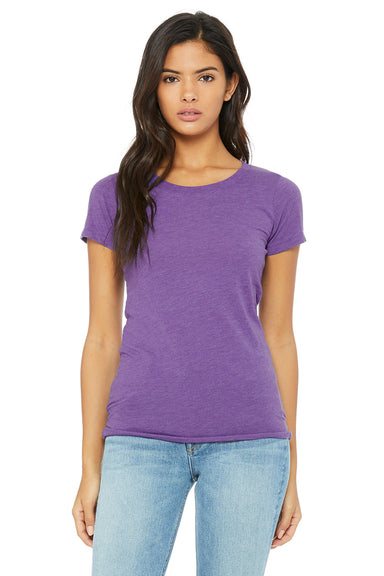 Bella + Canvas B8413 Womens Short Sleeve Crewneck T-Shirt Purple Front