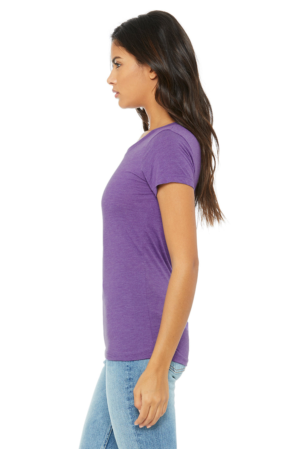 Bella + Canvas B8413 Womens Short Sleeve Crewneck T-Shirt Purple Side