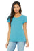 Bella + Canvas B8413 Womens Short Sleeve Crewneck T-Shirt Aqua Blue Front