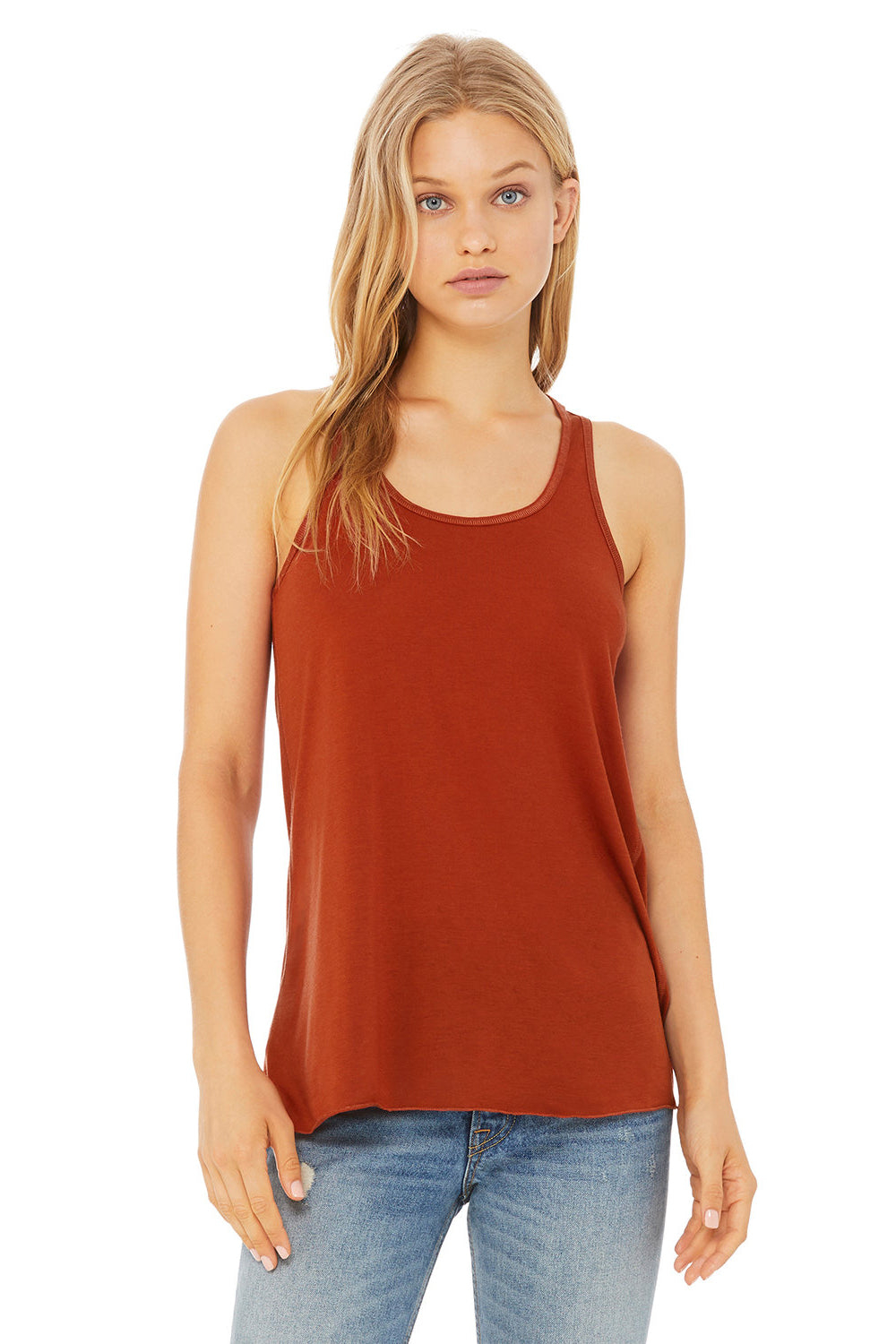 Bella + Canvas BC8800/B8800/8800 Womens Flowy Tank Top Brick Red Front