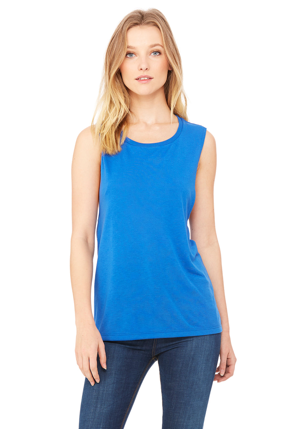 Bella + Canvas B8803 Womens Flowy Muscle Tank Top Royal Blue Front
