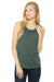 Bella + Canvas B8803 Womens Flowy Muscle Tank Top Forest Green Marble Front