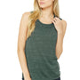 Bella + Canvas Womens Flowy Muscle Tank Top - Forest Green Marble - Closeout