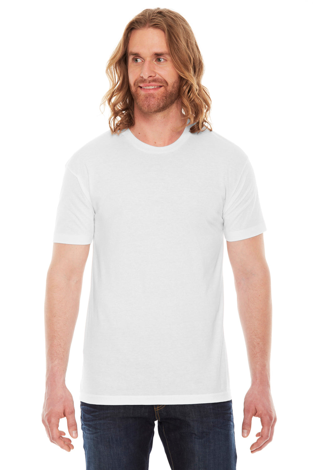 American Apparel BB401 Mens USA Made Short Sleeve Crewneck T-Shirt White Front