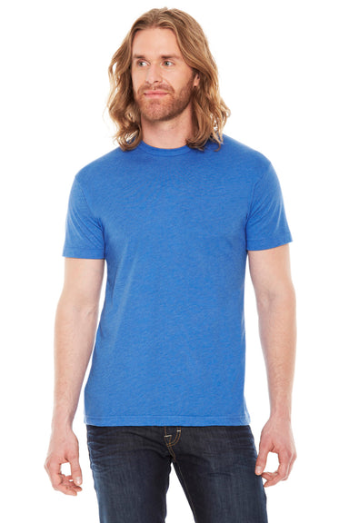 American Apparel BB401 Mens USA Made Short Sleeve Crewneck T-Shirt Heather Lake Blue Front