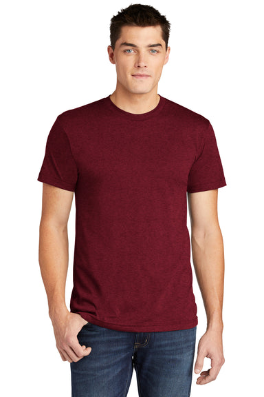 American Apparel BB401W Mens Short Sleeve Crewneck T-Shirt Heather Cranberry Red Front