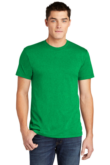 American Apparel BB401W Mens Short Sleeve Crewneck T-Shirt Heather Kelly Green Front