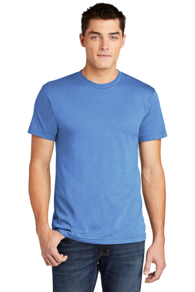 American Apparel BB401W Mens Short Sleeve Crewneck T-Shirt Heather Lake Blue Front