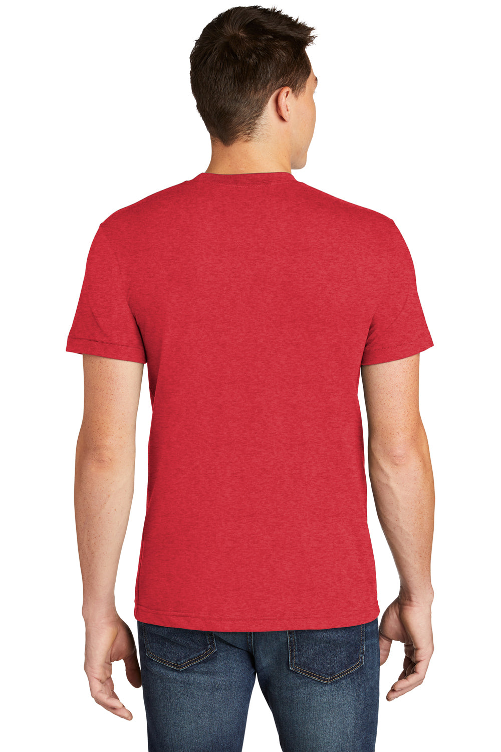 American Apparel BB401W Mens Short Sleeve Crewneck T-Shirt Heather Red Back