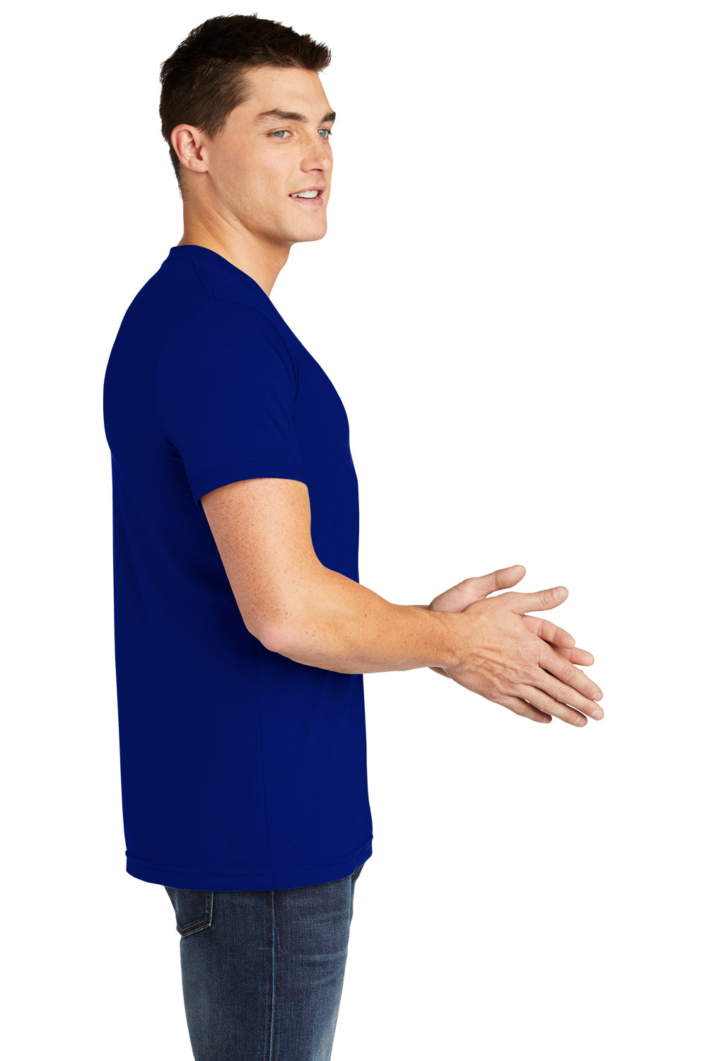 American Apparel BB401W Mens Short Sleeve Crewneck T-Shirt Lapis Blue Side