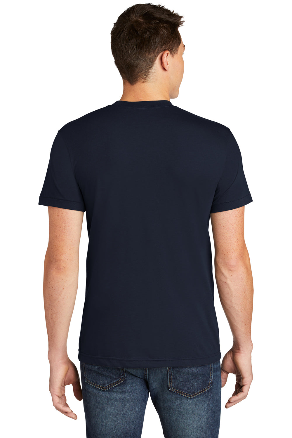 American Apparel BB401W Mens Short Sleeve Crewneck T-Shirt Navy Blue Back