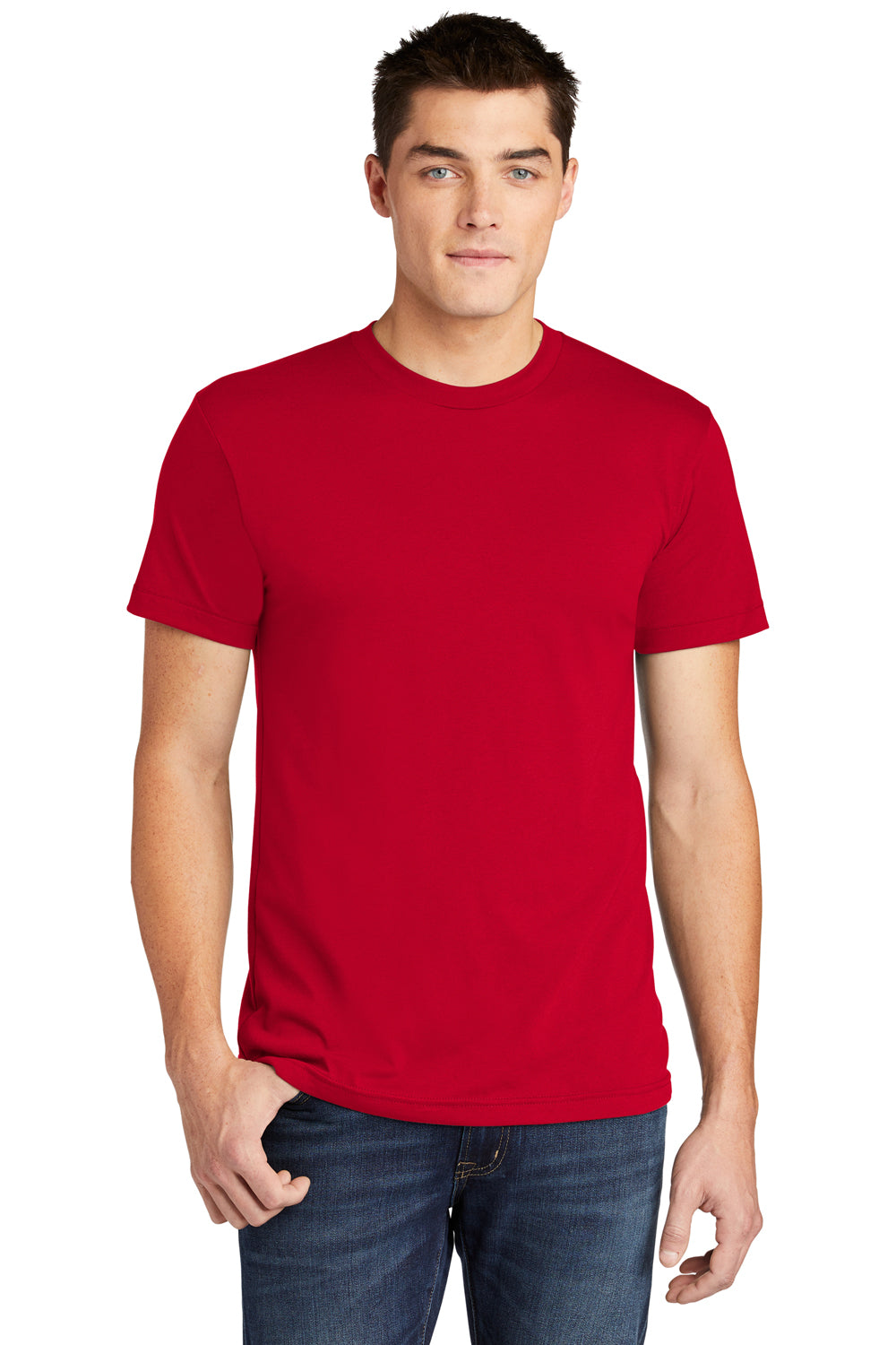 American Apparel BB401W Mens Short Sleeve Crewneck T-Shirt Red Front