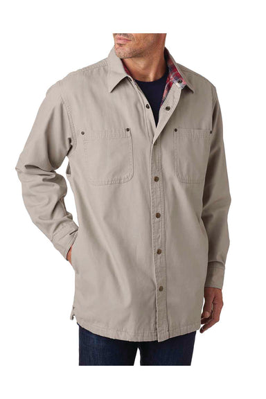 Backpacker BP7006 Mens Canvas Button Down Shirt Jacket Stone Brown Front
