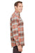 Backpacker BP7091 Mens Stretch Flannel Long Sleeve Button Down Shirt w/ Double Pockets Rust Red Side