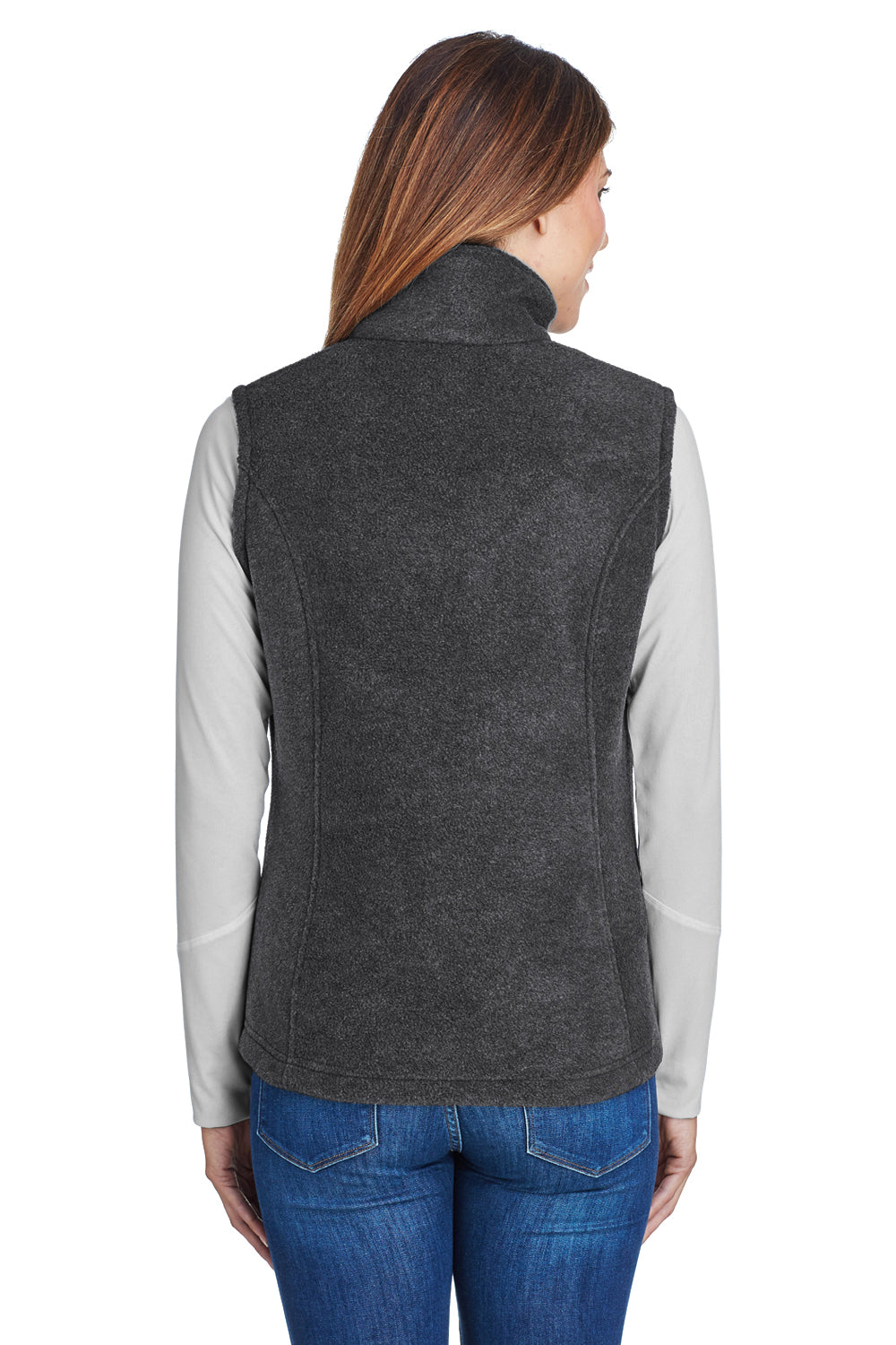Columbia C1023 Womens Benton Springs Full Zip Fleece Vest Charcoal Grey Back