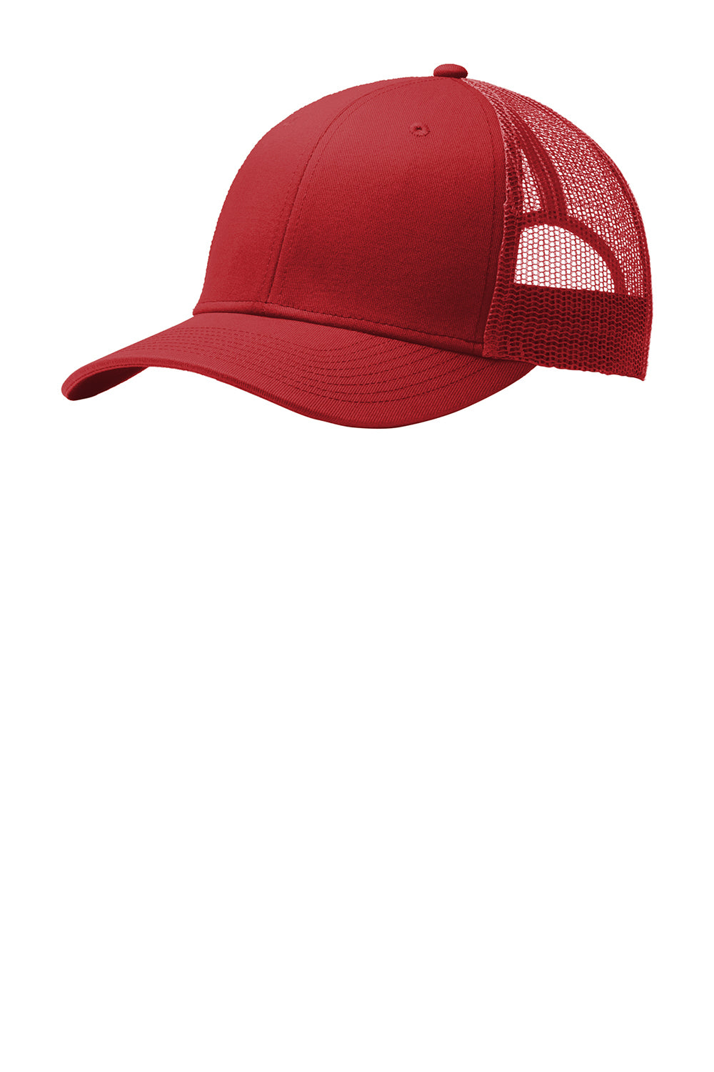 Port Authority C112 Mens Adjustable Trucker Hat Red Front