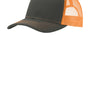 Port Authority Mens Adjustable Trucker Hat - Steel Grey/Neon Orange