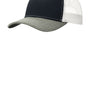 Port Authority Mens Adjustable Trucker Hat - Rich Navy Blue/Heather Grey/White