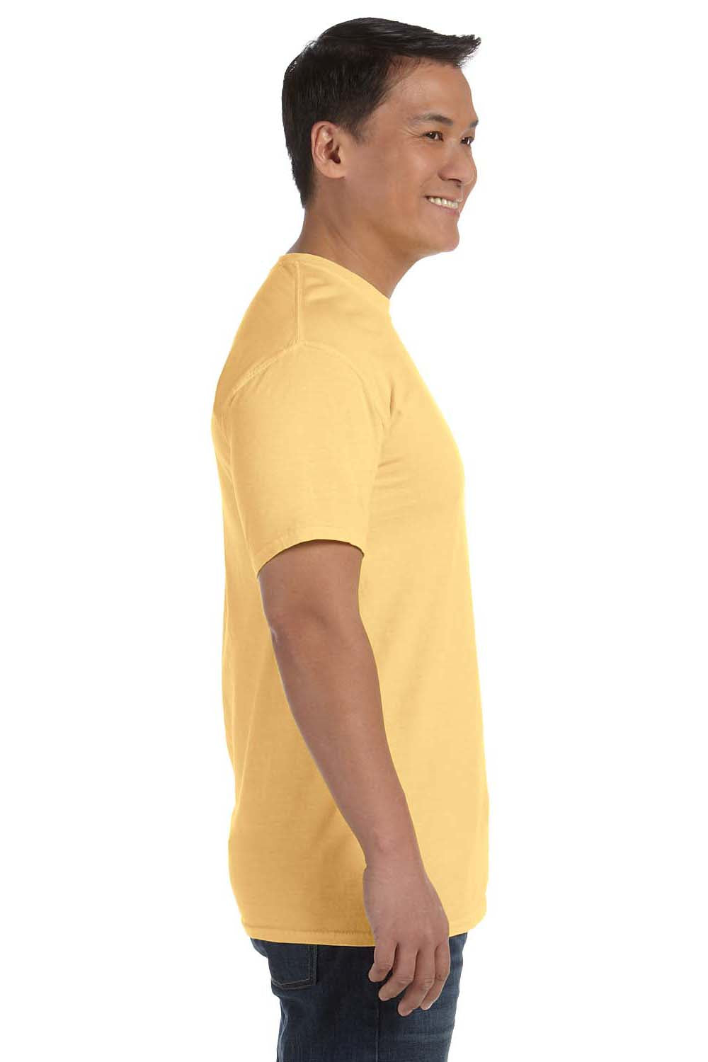 Comfort Colors C1717 Mens Short Sleeve Crewneck T-Shirt Butter Yellow Side