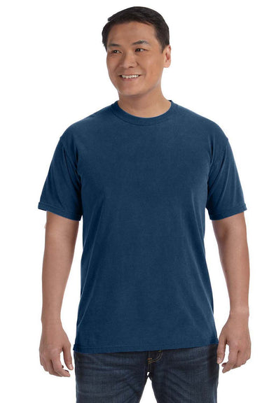 Comfort Colors C1717 Mens Short Sleeve Crewneck T-Shirt Midnight Blue Front