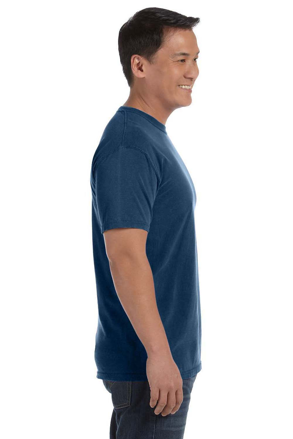 Comfort Colors C1717 Mens Short Sleeve Crewneck T-Shirt Midnight Blue Side
