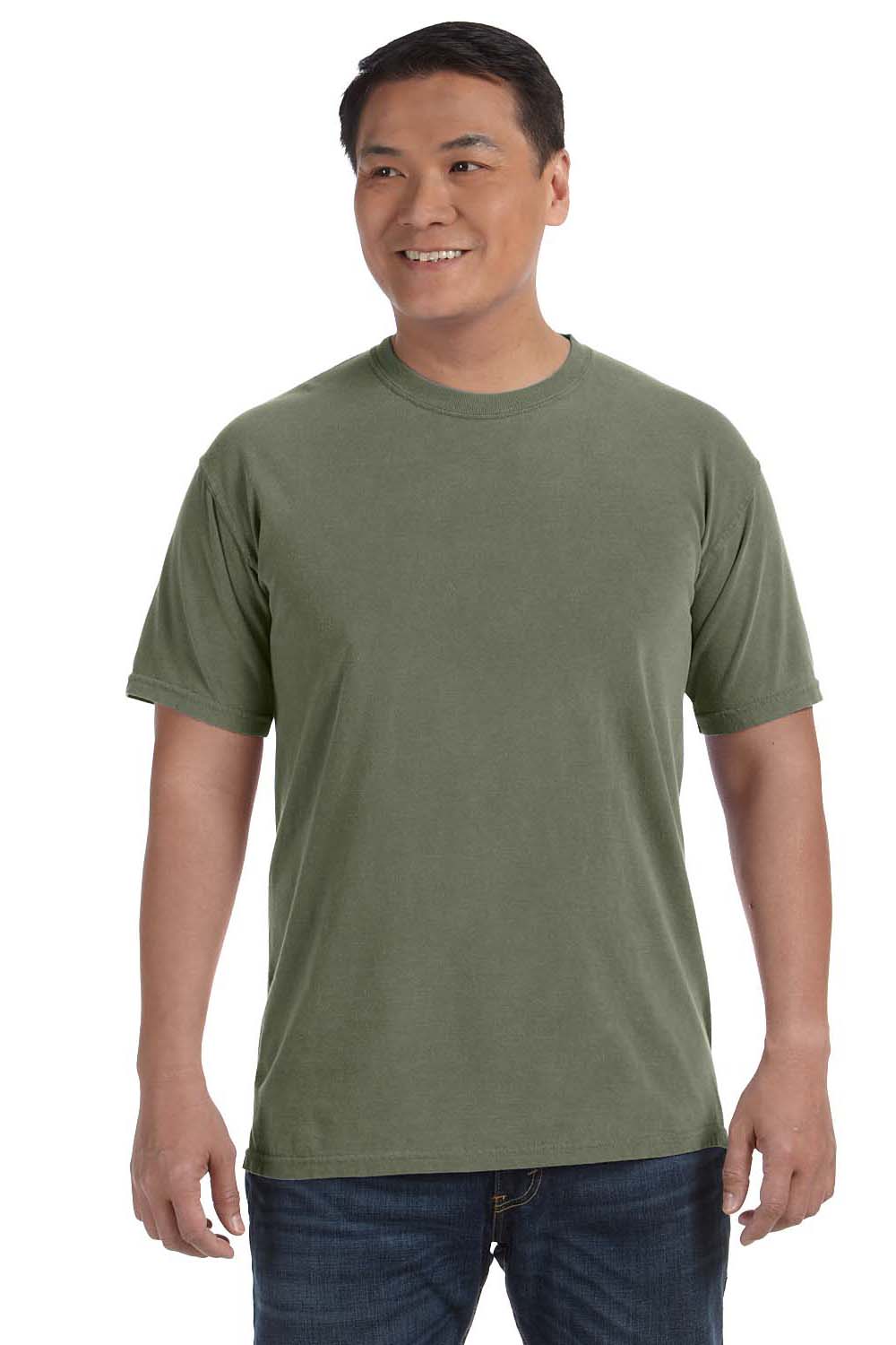 Comfort Colors 1717/C1717 Mens Sage Green Short Sleeve Crewneck T-Shirt —