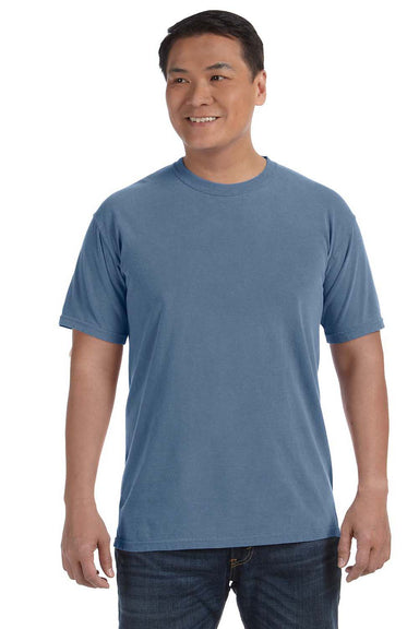 Comfort Colors C1717 Mens Short Sleeve Crewneck T-Shirt Blue Jean Front