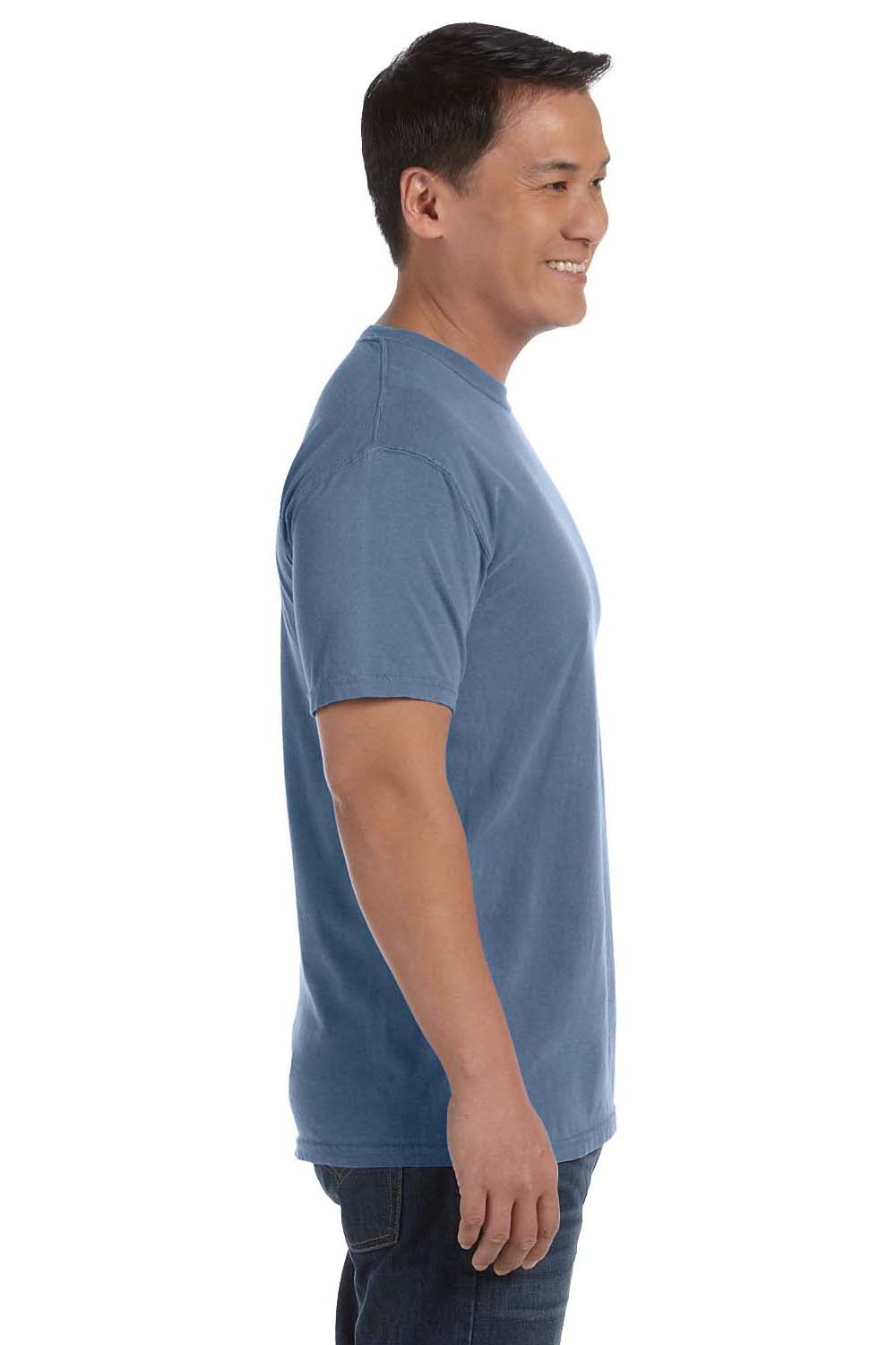 Comfort Colors C1717 Mens Short Sleeve Crewneck T-Shirt Blue Jean Side