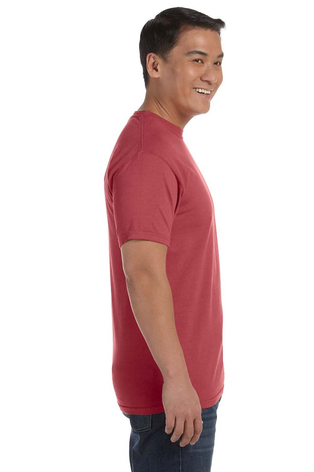 Comfort Colors C1717 Mens Short Sleeve Crewneck T-Shirt Crimson Red Side