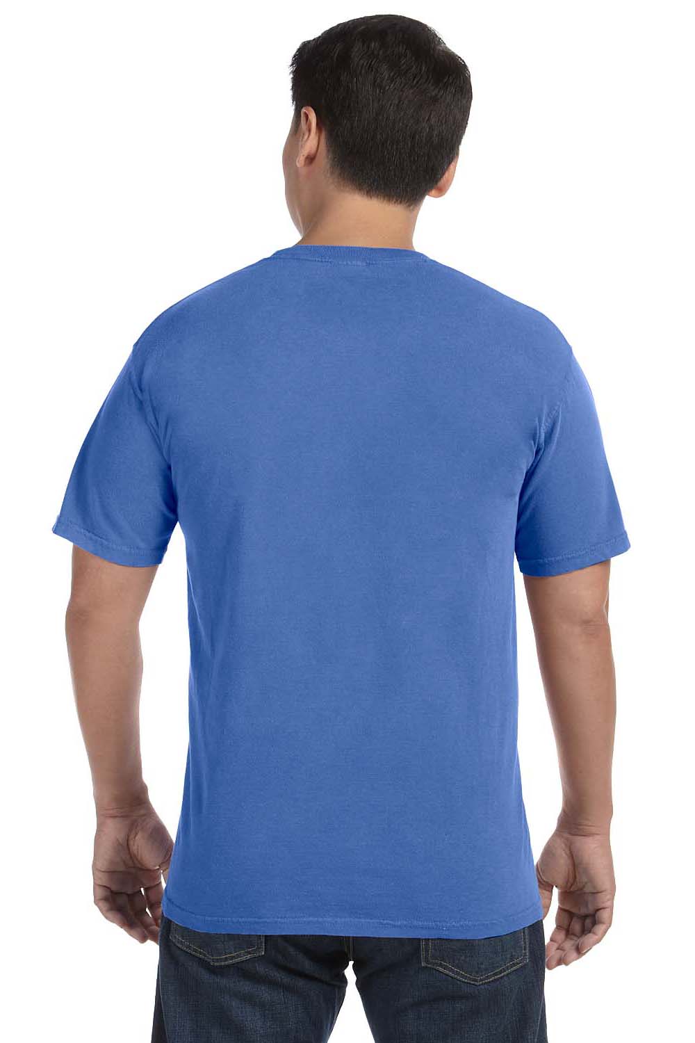 Comfort Colors C1717 Mens Short Sleeve Crewneck T-Shirt Neon Blue Back