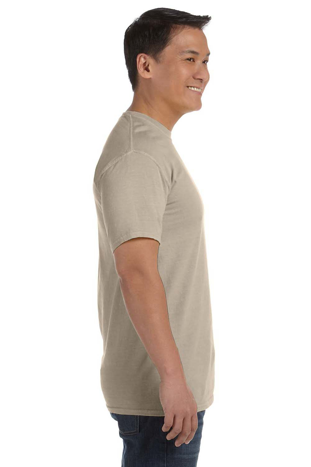 Comfort Colors C1717 Mens Short Sleeve Crewneck T-Shirt Sandstone Brown Side