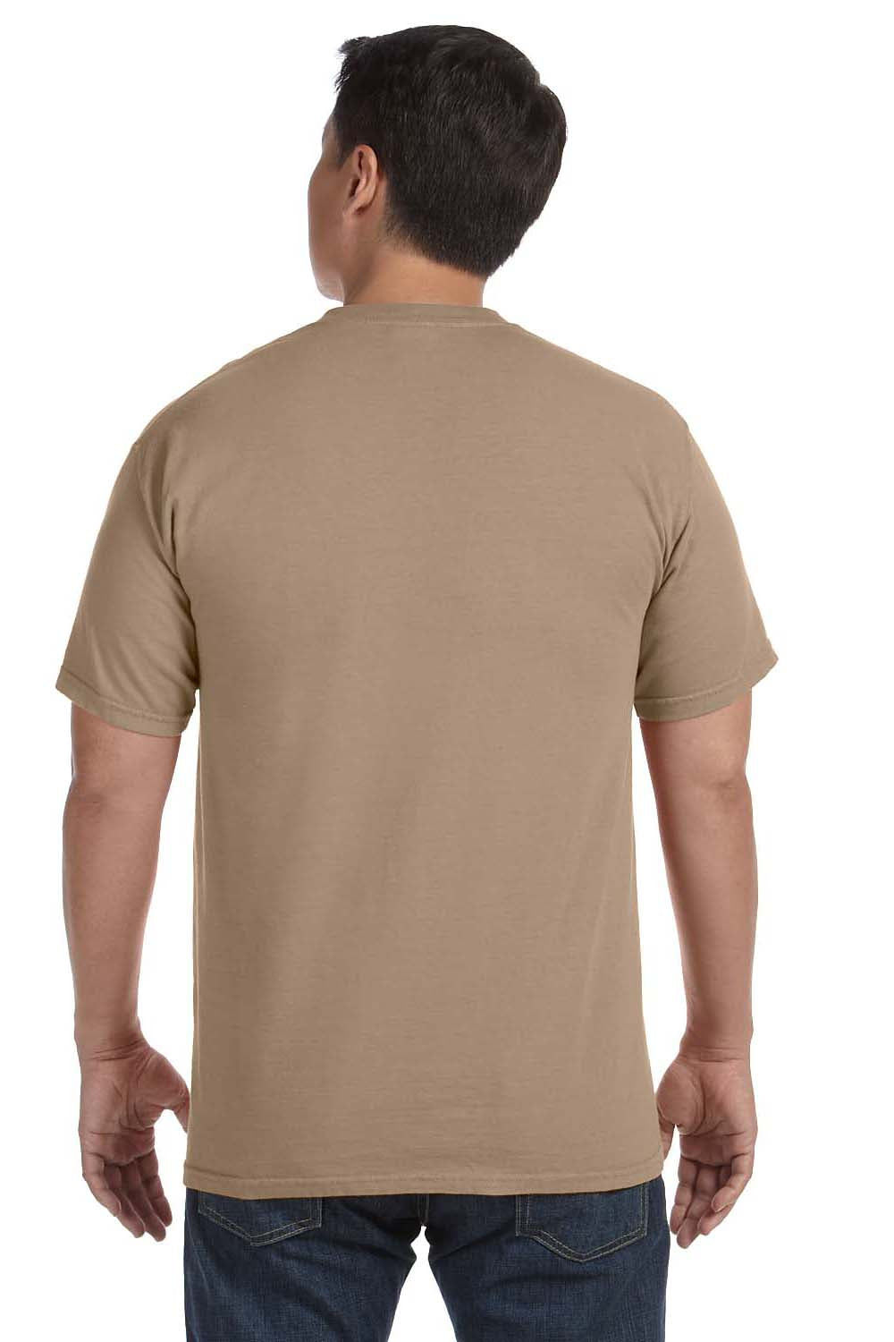 Comfort Colors C1717 Mens Short Sleeve Crewneck T-Shirt Khaki Brown Back