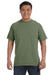 Comfort Colors C1717 Mens Short Sleeve Crewneck T-Shirt Moss Green Front