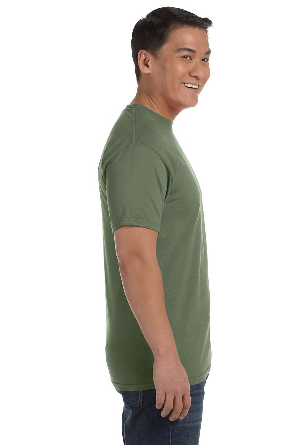Comfort Colors C1717 Mens Short Sleeve Crewneck T-Shirt Moss Green Side