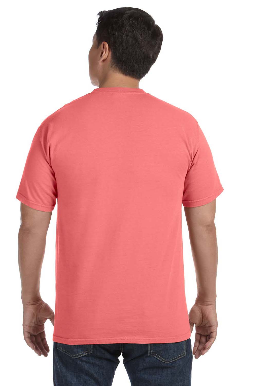 Comfort Colors C1717 Mens Short Sleeve Crewneck T-Shirt Watermelon Pink Back