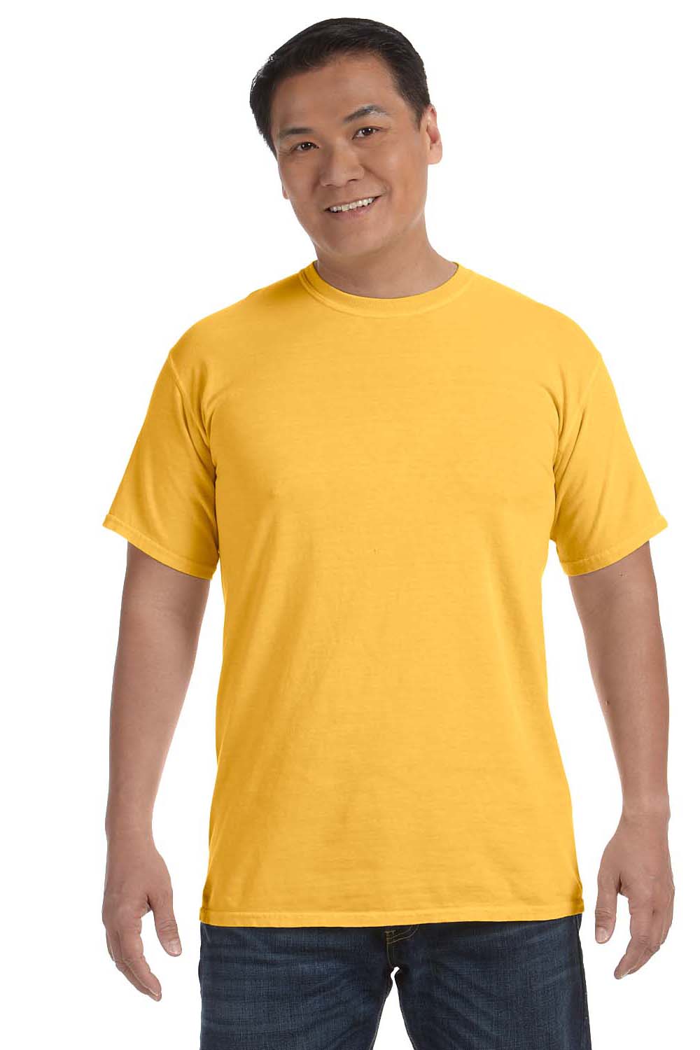 Comfort Colors C1717 Mens Short Sleeve Crewneck T-Shirt Citrus Yellow Front