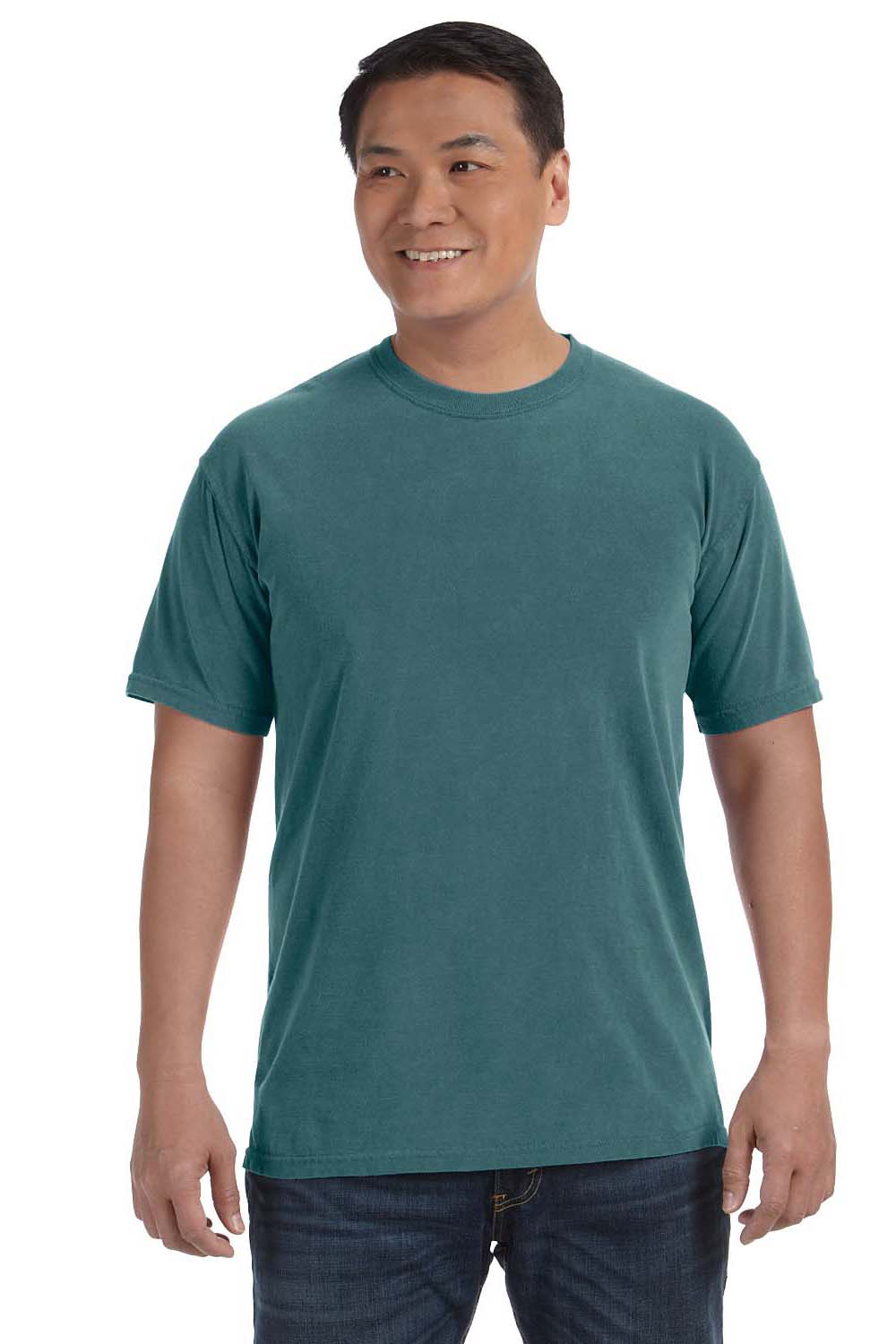 Comfort Colors C1717 Mens Short Sleeve Crewneck T-Shirt Emerald Green Front