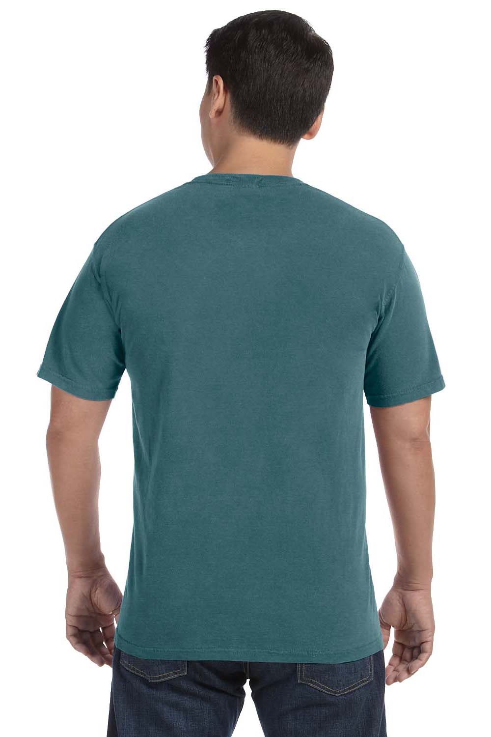 Comfort Colors C1717 Mens Short Sleeve Crewneck T-Shirt Emerald Green Back