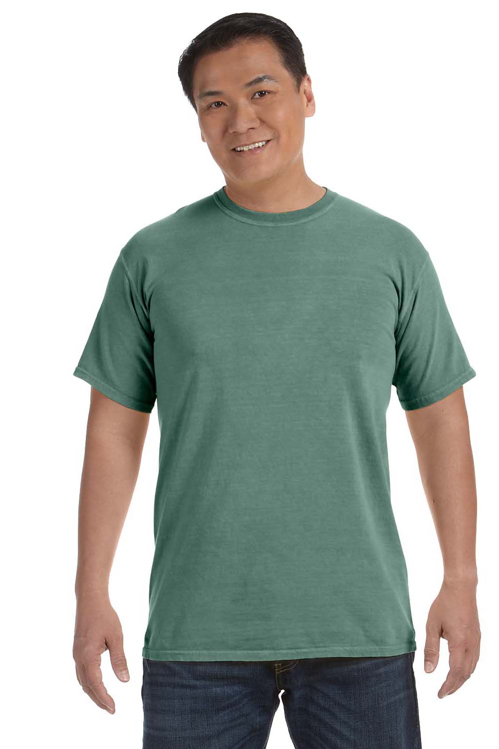 Comfort Colors C1717 Mens Short Sleeve Crewneck T-Shirt Light Green Front