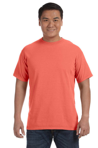 Comfort Colors C1717 Mens Short Sleeve Crewneck T-Shirt Bright Salmon Orange Front