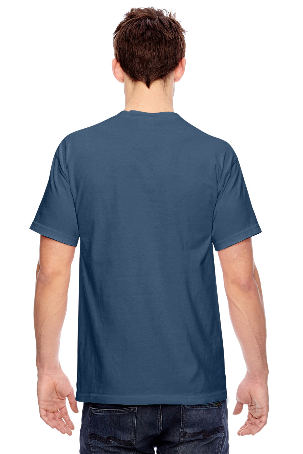 Comfort Colors C1717 Mens Short Sleeve Crewneck T-Shirt Navy Blue Back
