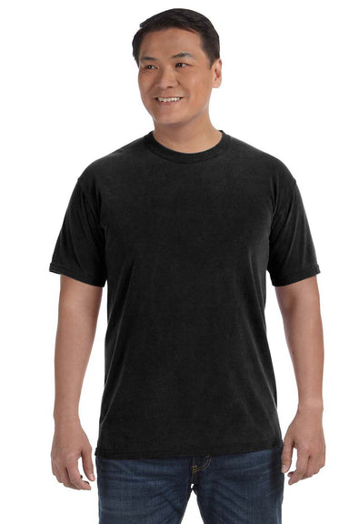 Comfort Colors C1717 Mens Short Sleeve Crewneck T-Shirt Black Front