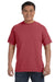 Comfort Colors C1717 Mens Short Sleeve Crewneck T-Shirt Brick Red Front