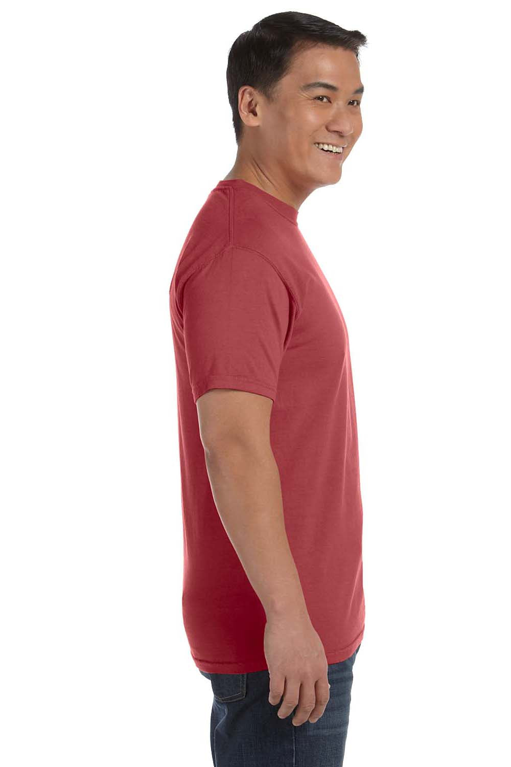 Comfort Colors C1717 Mens Short Sleeve Crewneck T-Shirt Brick Red Side