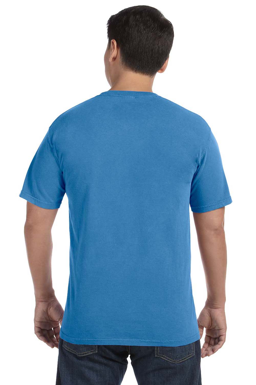 Comfort Colors C1717 Mens Short Sleeve Crewneck T-Shirt Royal Blue Caribe Back