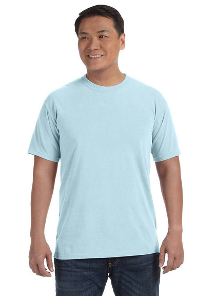 Comfort Colors C1717 Mens Short Sleeve Crewneck T-Shirt Chambray Blue Front